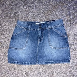 Low rise jean skirt